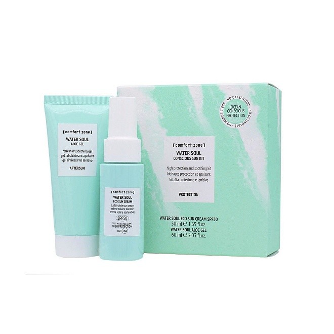 water soul kit 2021 / набор «эко загар» (крем солнцезащитный  экстрастойкий для лица и тела spf50, 5