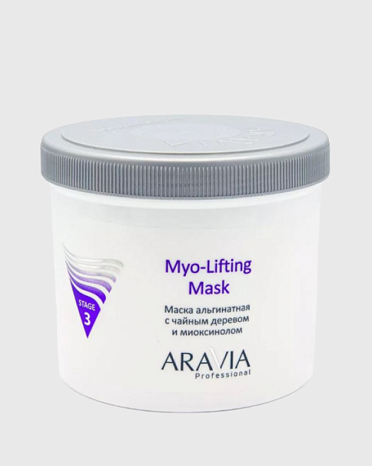 "aravia professional" маска альгинатная с чайным деревом и миоксинолом myo-lifting 550мл/8