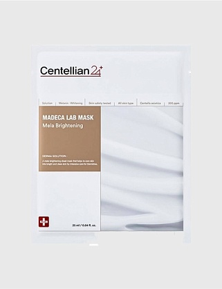 маска тканевая выравнивающая тон кожи - madeca lab mask mela brightening, 25мл