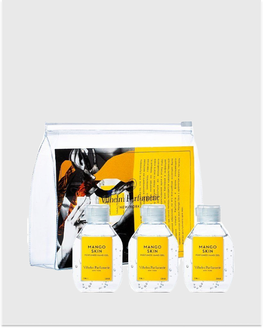 набор санитайзеров mango skin perfumed hand gel 3*75 мл - парфюмированный гель для рук