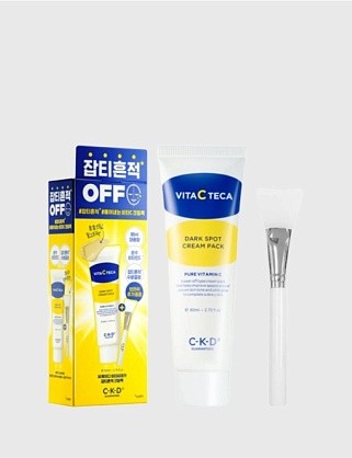 набор маска-пленка с витамином с + кисть - vita c teca dark spot cream pack, 80мл
