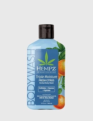 гель для душа тройное увлажнение / hempz triple moisture fresh citrus herbal body wash (500ml)