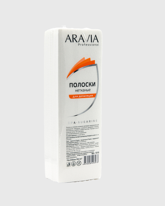 "aravia professional" полоски нетканые для депиляции, 76х230 мм, 90 г/м, 100 шт./уп.
