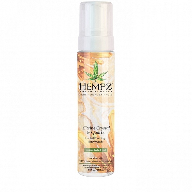 гель-мусс для душа c мерцающим эффектом желтый кварц/ citrine crystal & quartz herbal foaming body
