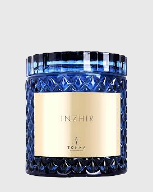свеча аромат «inzhir» стакан синий 220 (тубус)